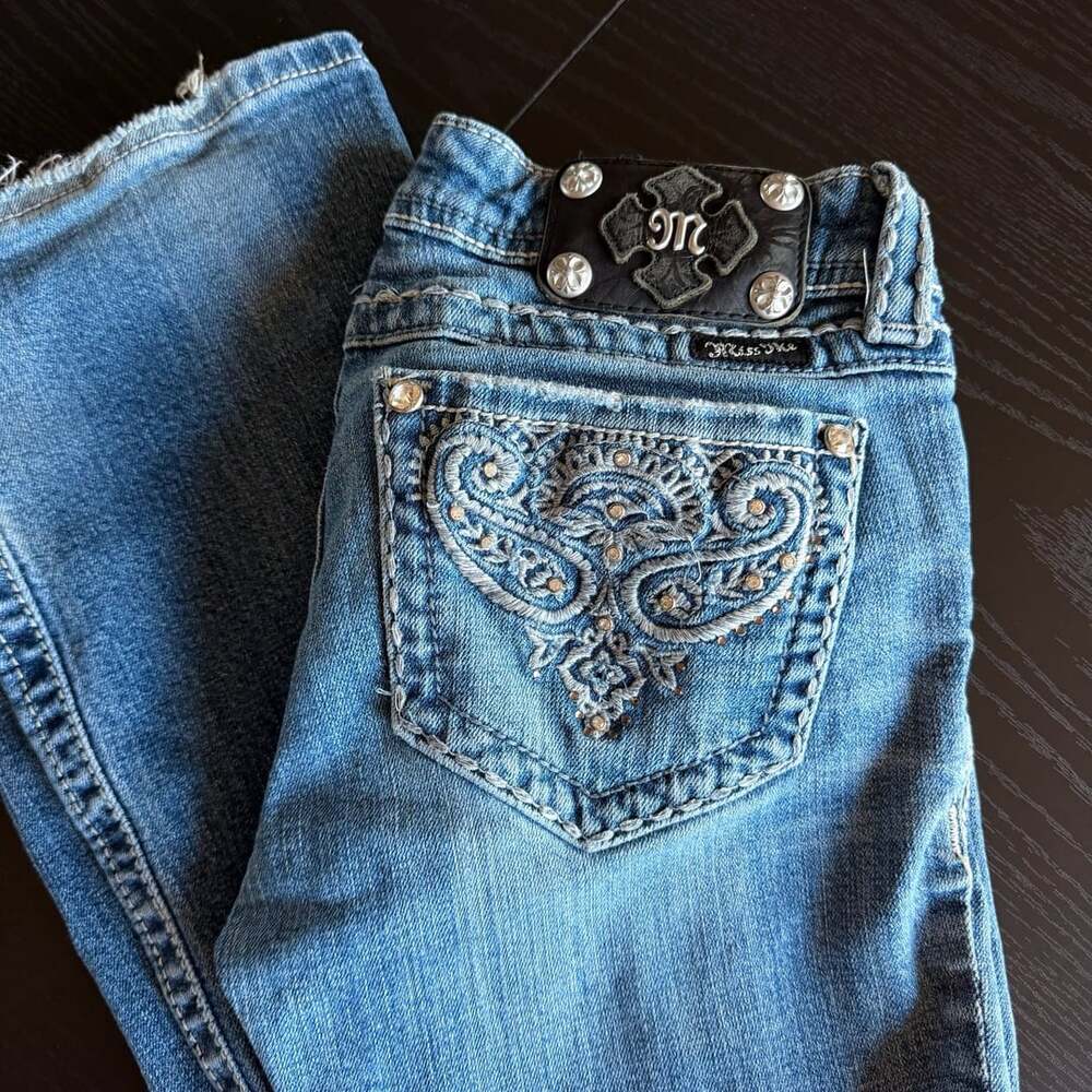 Miss Me Boot Jeans Size 27 Embellished Rhinestone Denim